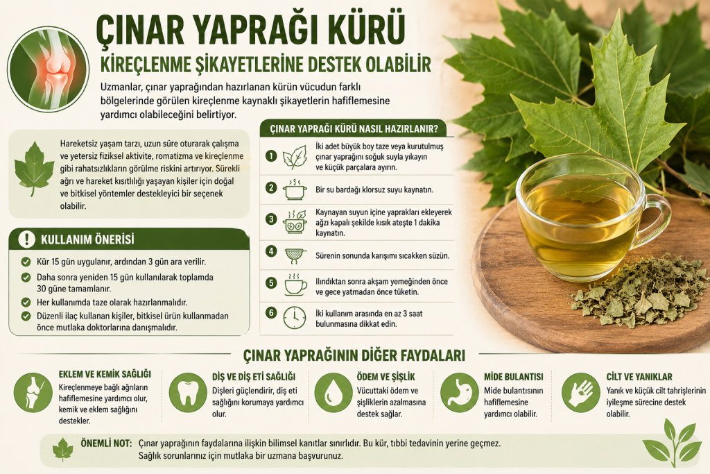 Çınar Yaprağı Kürü Kireçlenme Şikayetlerine Destek Olabilir