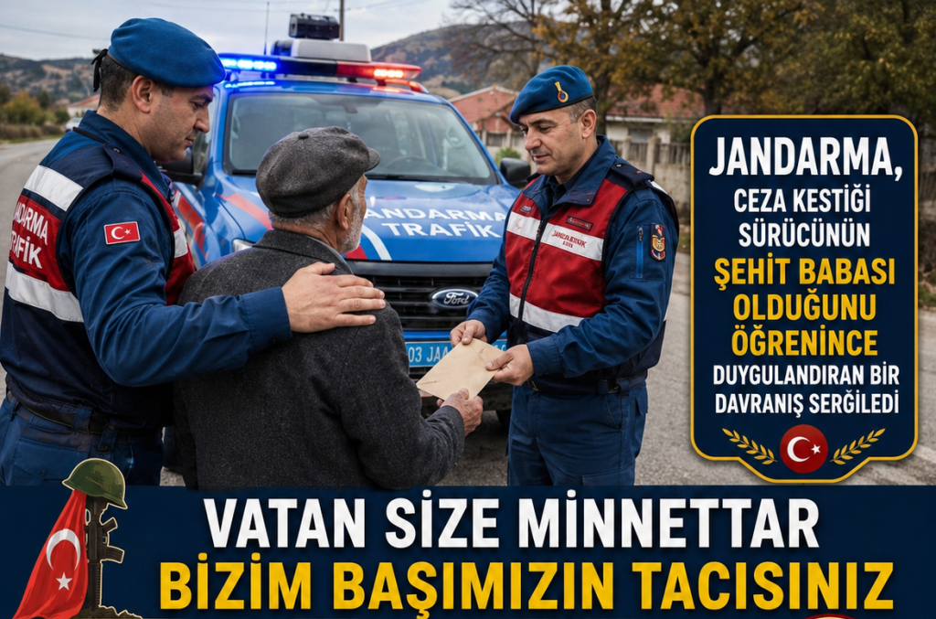 Jandarma, Ceza Kestiği Sürücünün Şehit Babası Olduğunu Öğrenince Duygulandıran Bir Davranış Sergiledi